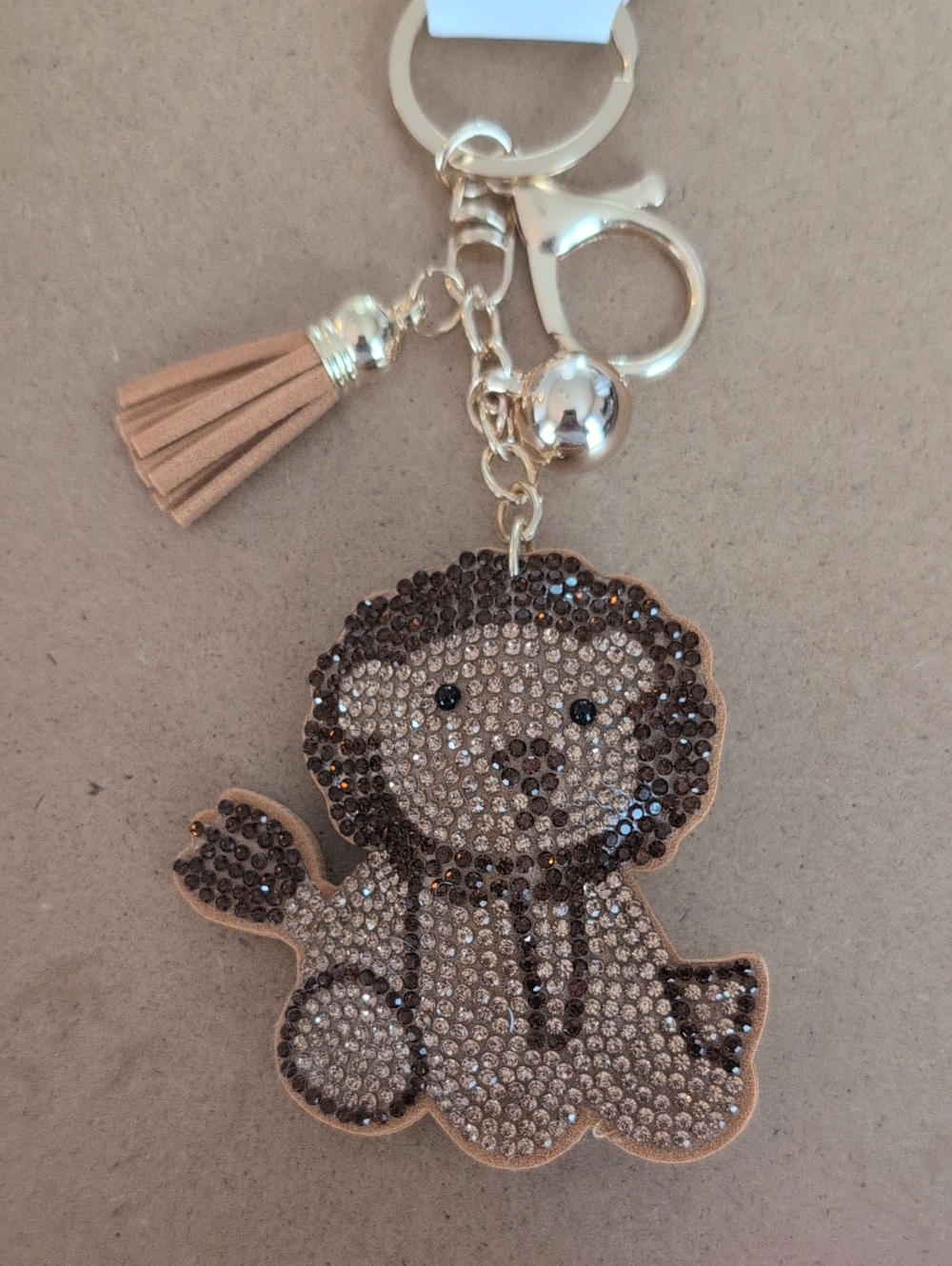 Crystal Lion Tassel Keychain Bag Charm